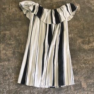 Striped strapless dress